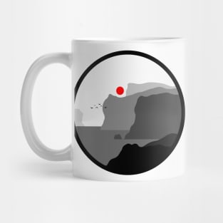 Minimalist Landscape - Cliffs - Black and White Mug